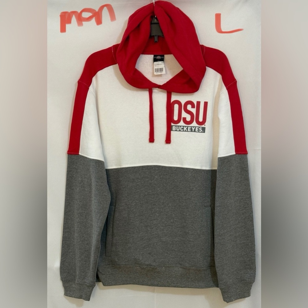 Colosseum Men's Red, White, and Gray Hoodie